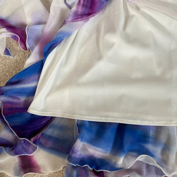 S.L. Fashions 8 multicolored sheer fully lined maxi dress padded embellished - Picture 12 of 16